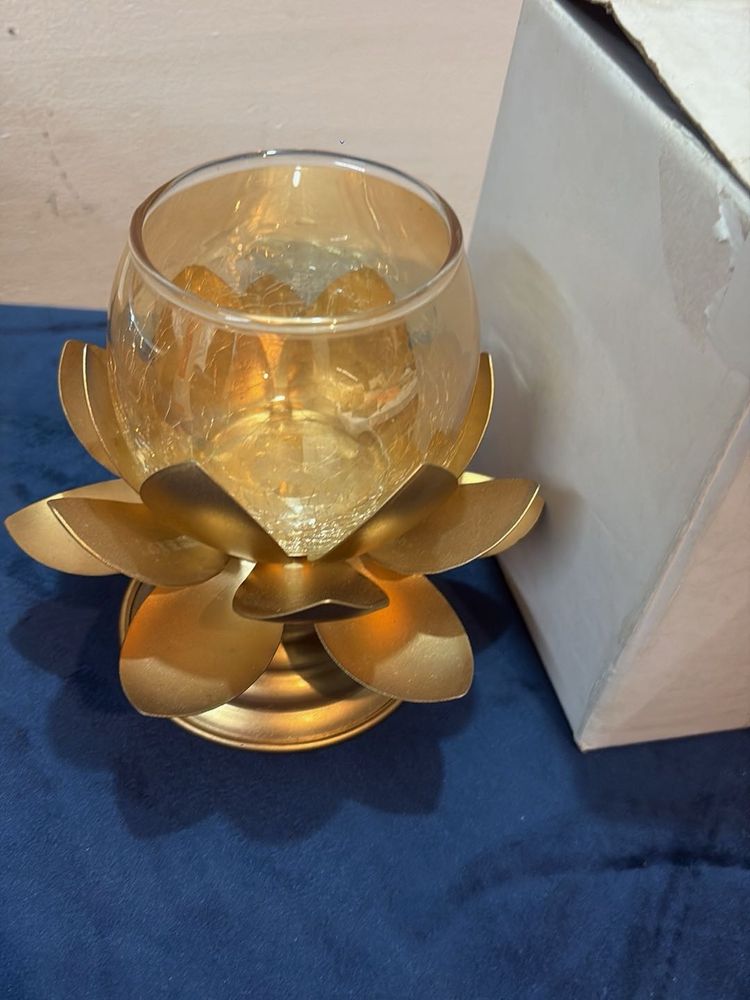 Lotus &amp; Small elephant Candle Holder