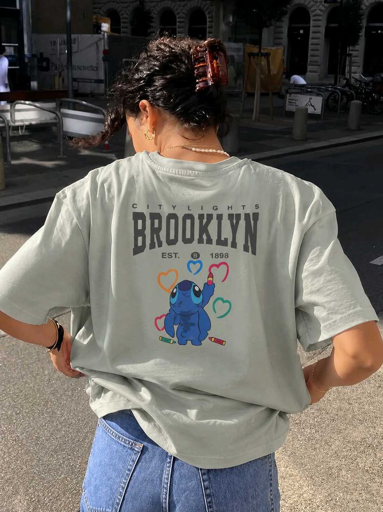 women 2 side printed t shirt.