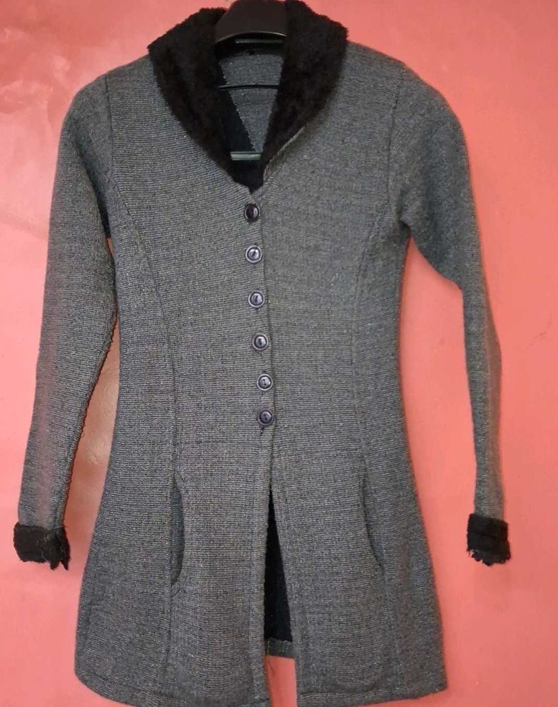 Stylish Grey Long Coat