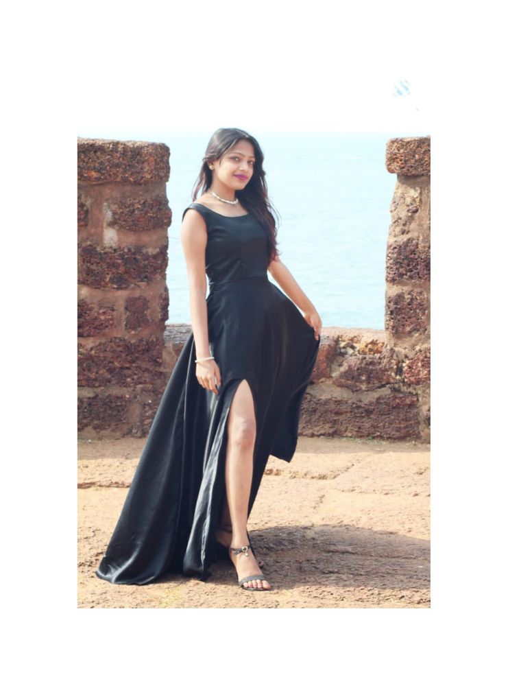 Black Slit Gown