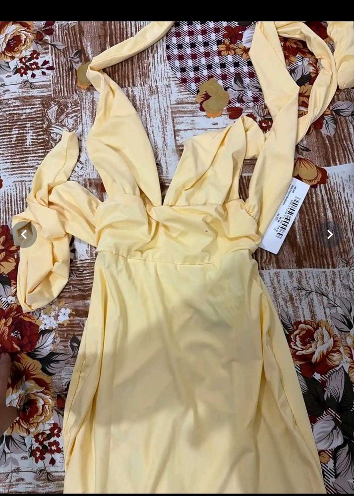 Yellow Halter Neck Dress