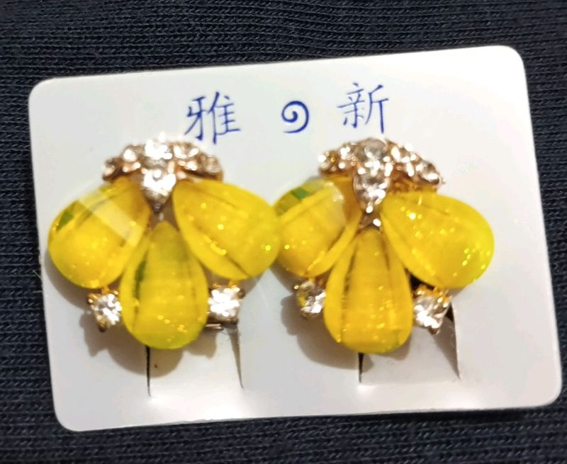 Yellow Flower Studs
