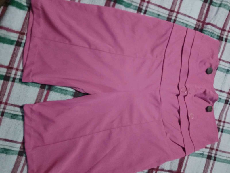 Pink High-Waisted short with Buttons