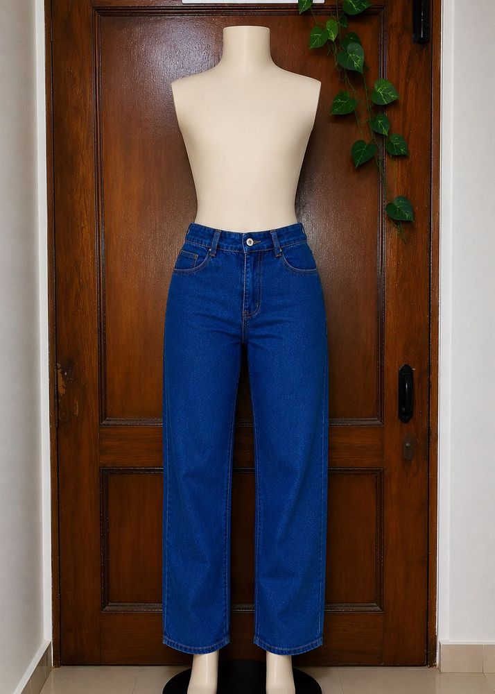 Classic Blue Straight-Leg Denim Jeans