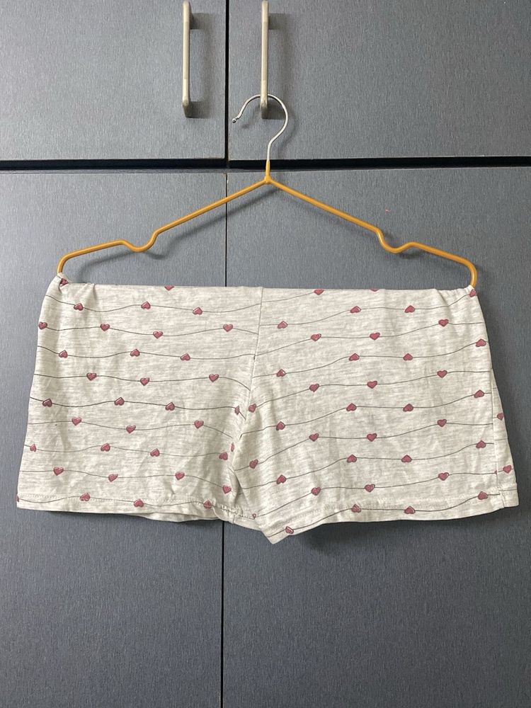 Cute Heart Print Pajama Shorts