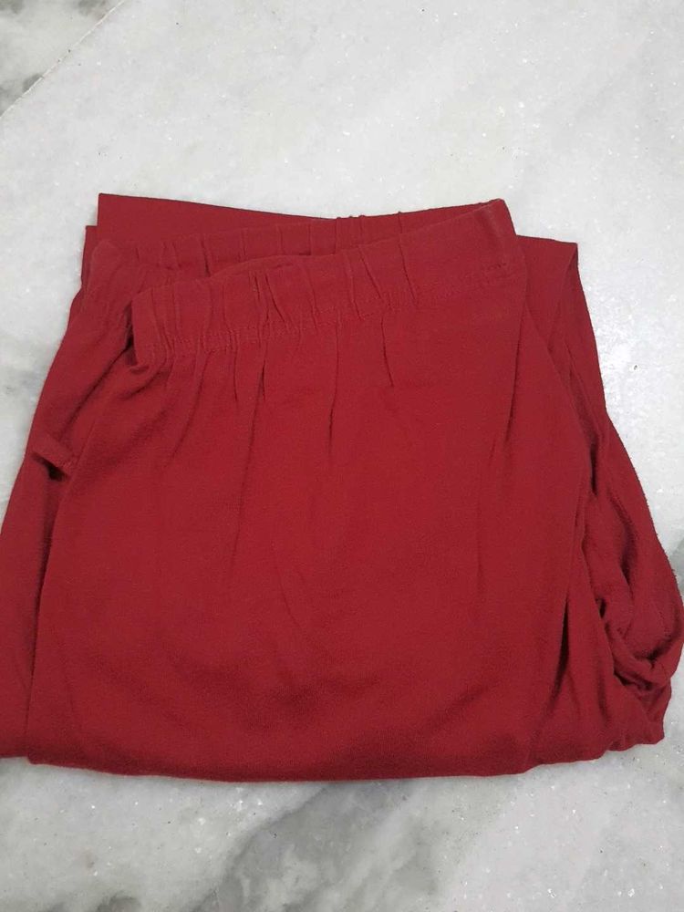 Maroon Ankle Length Leggings