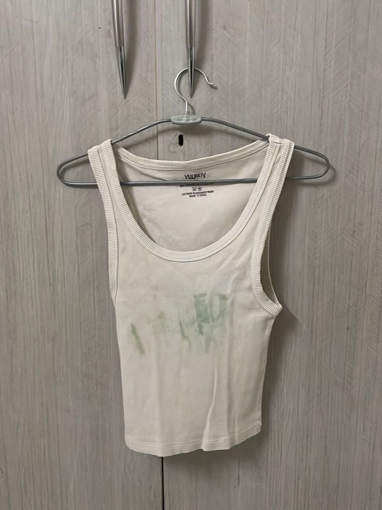 White Cropped Tank