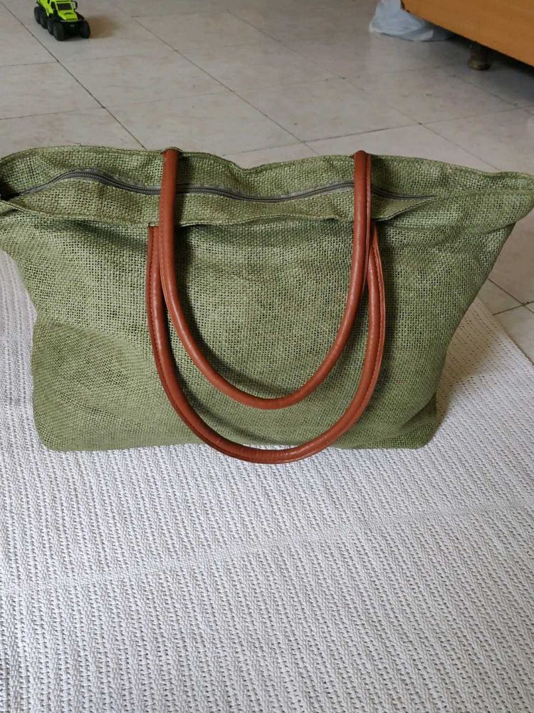 Green canvas Tote Bag