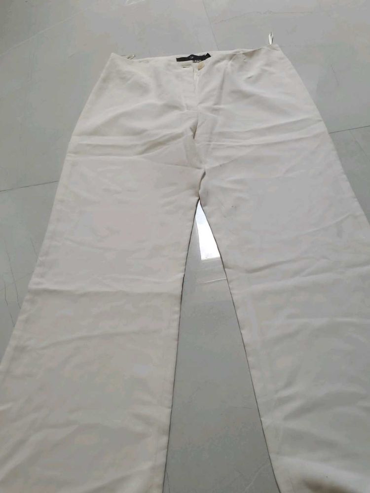 white Wide Leg Trousers