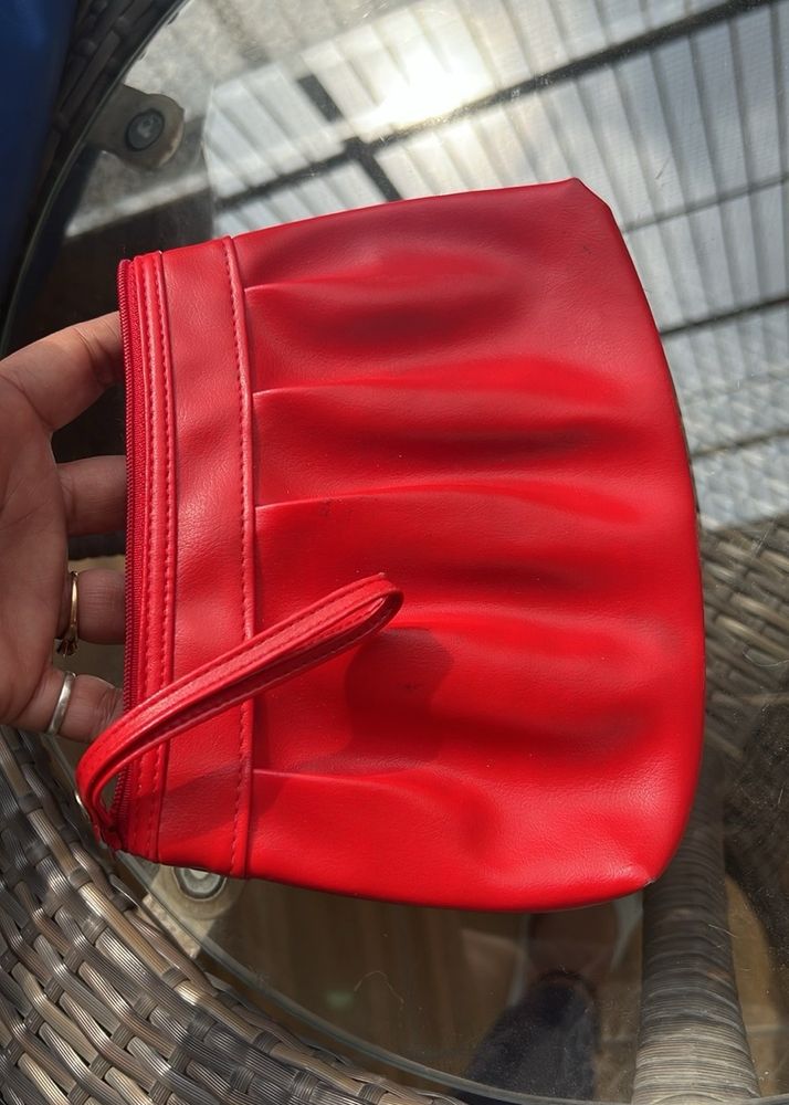 Red Multi purpose Pouch with Zipper
