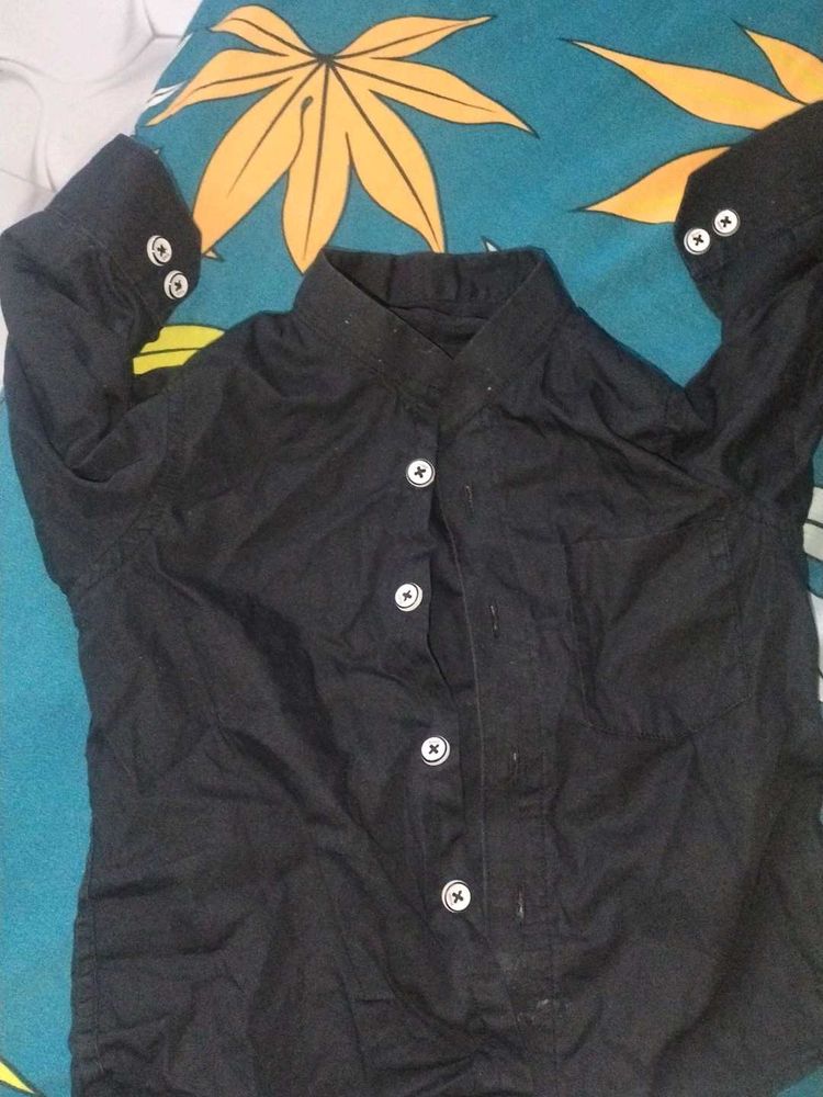 Classic Black Button-Up Shirt