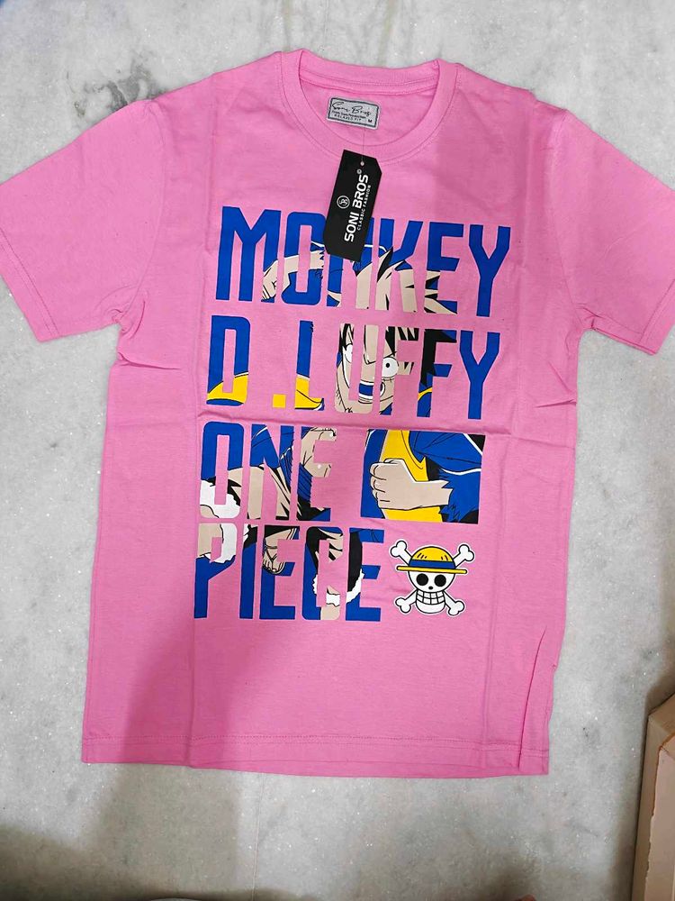Pink Monkey D. Luffy One Piece T-Shirt
