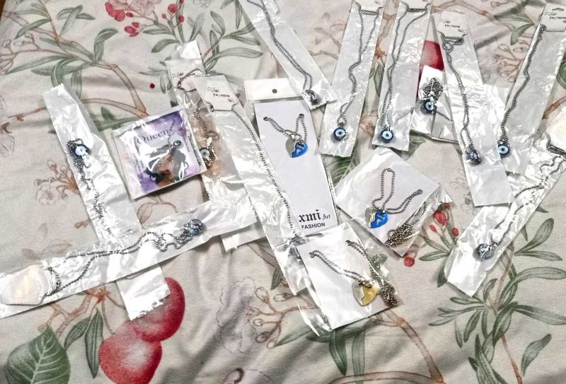 Bundle of Evil Eye &amp; Heart Necklaces