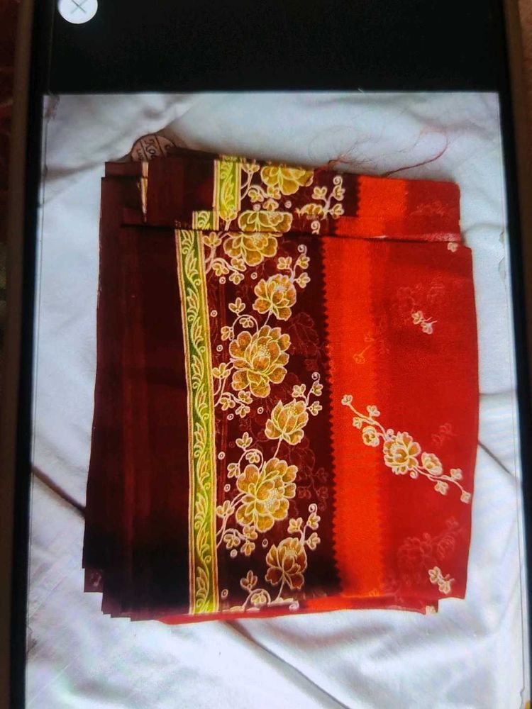 Beautiful Floral Print Saree
