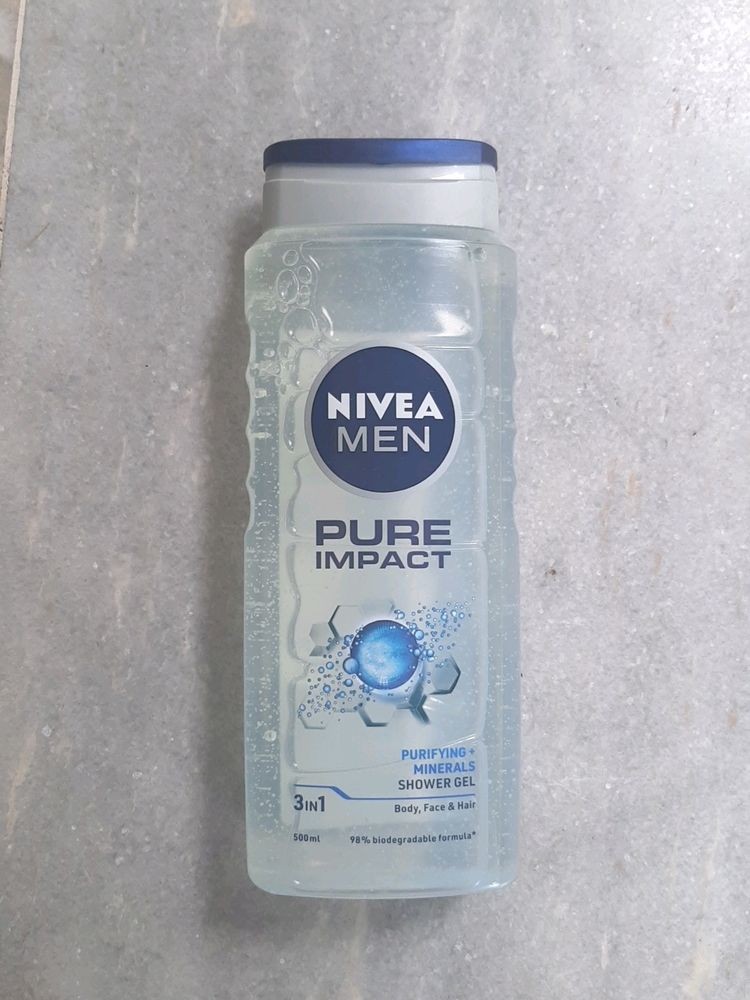Nivea Men Pure Impact 3 In 1 Shower Gel, Body, Face and Hair