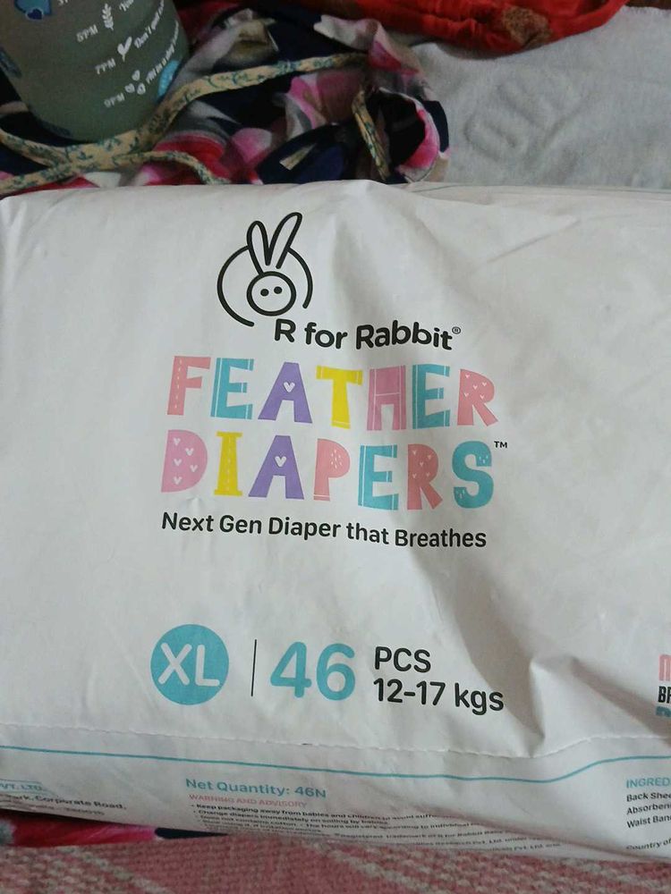 R for Rabbit Feather Diapers XL