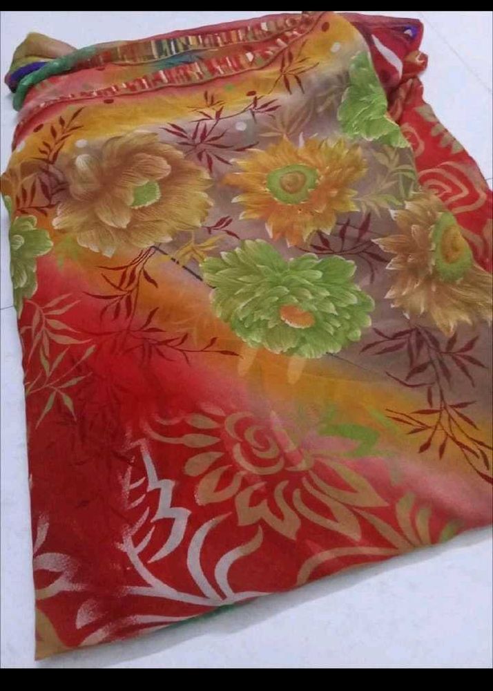Vibrant Floral Saree