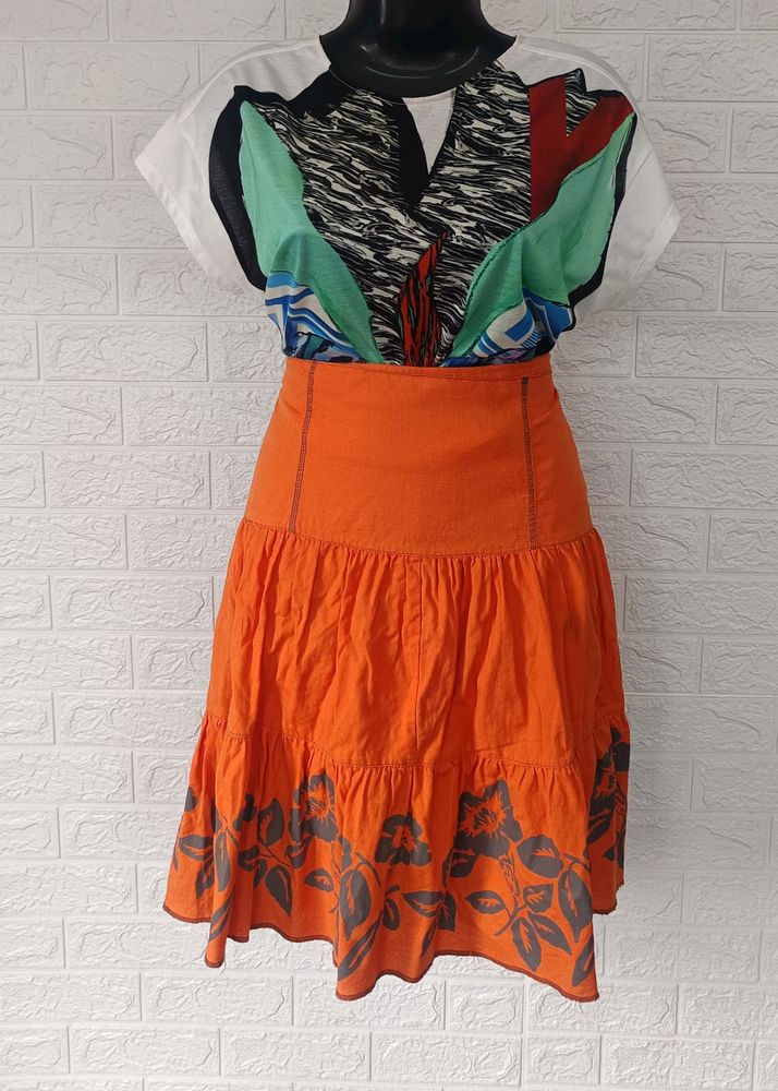 Orange Hipster Skirt
