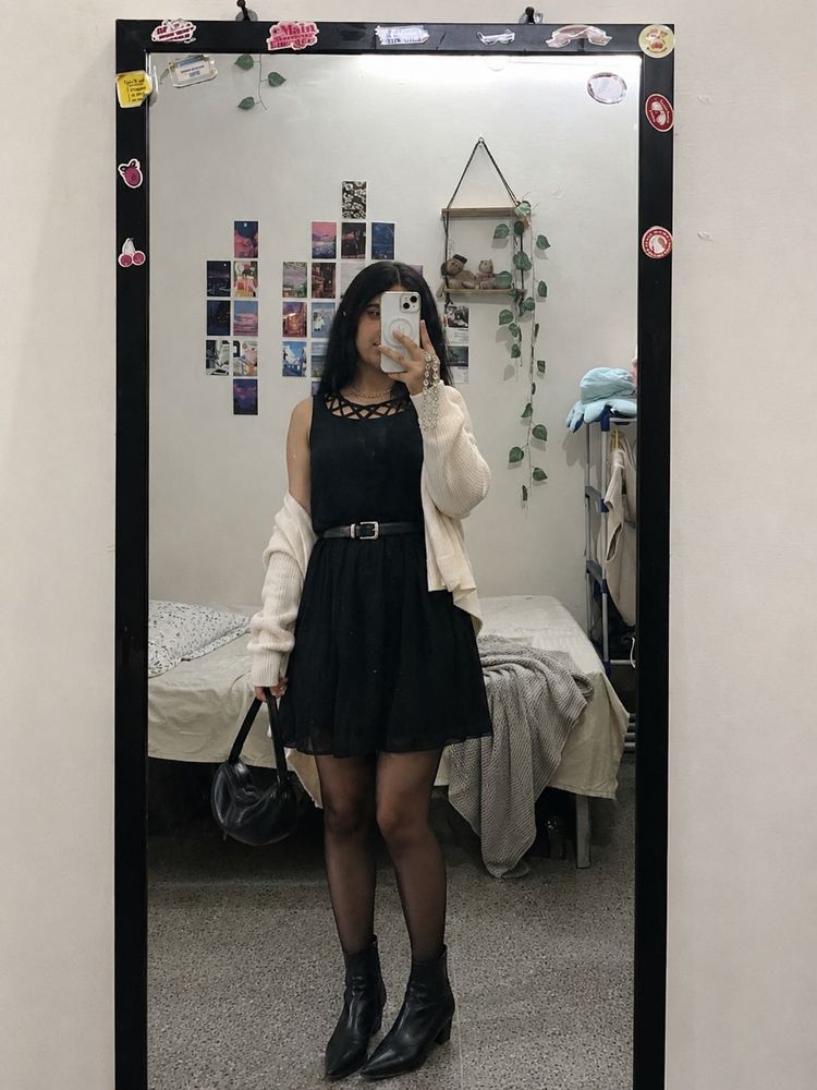 Black A-line Dress