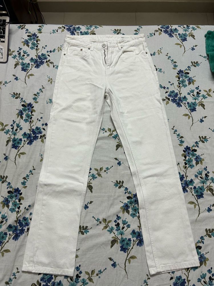 White Straight Leg Jeans
