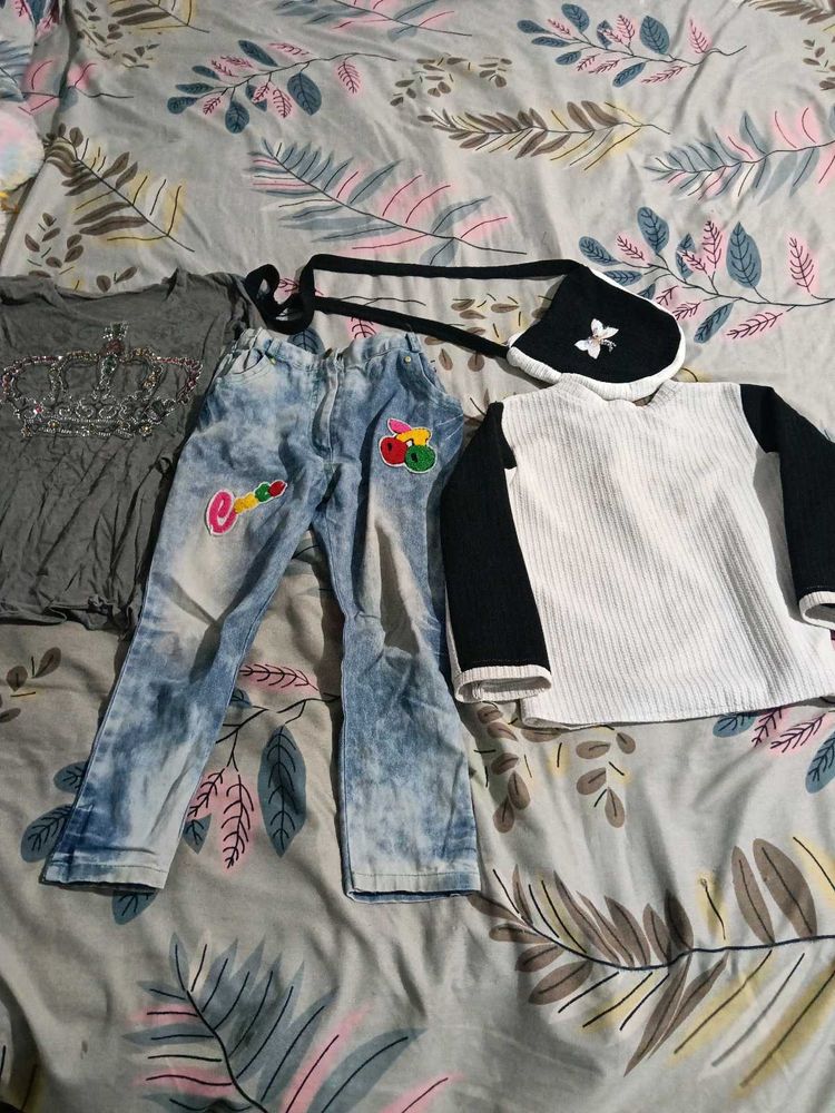 Cute Girls Clothing Set with Bag