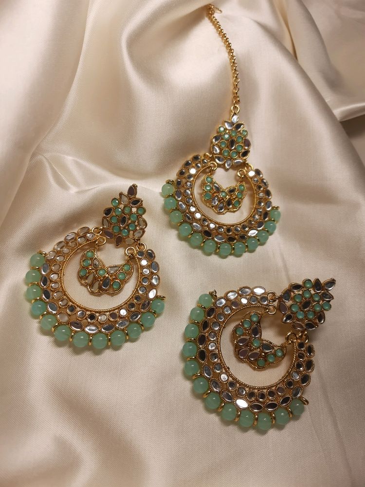 Beautiful Mangtika With Gorgeous Earrings 👌👌 TOTALLY New👌
