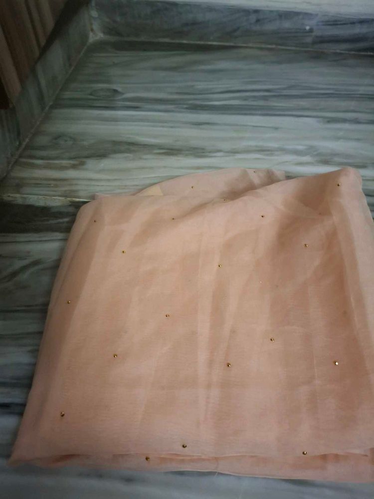 Peach Embellished Dupatta