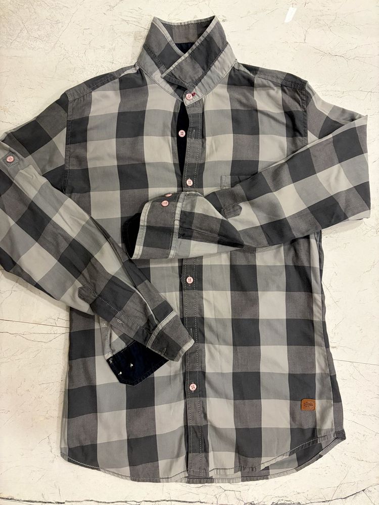New Men's Checked Long Sleeve Shirt