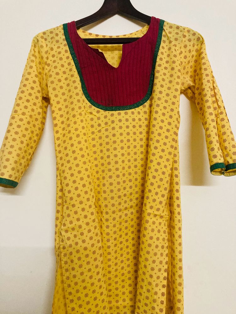 Yellow short Kurti