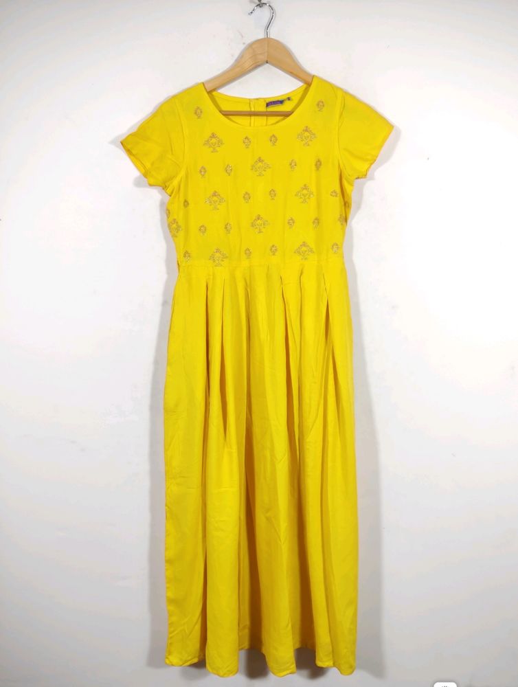 Branded Yellow Gown Style Kurta (Women's)