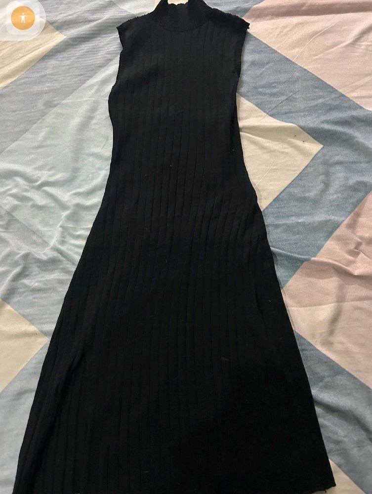 Turtle Neck Black BodyCon Dress