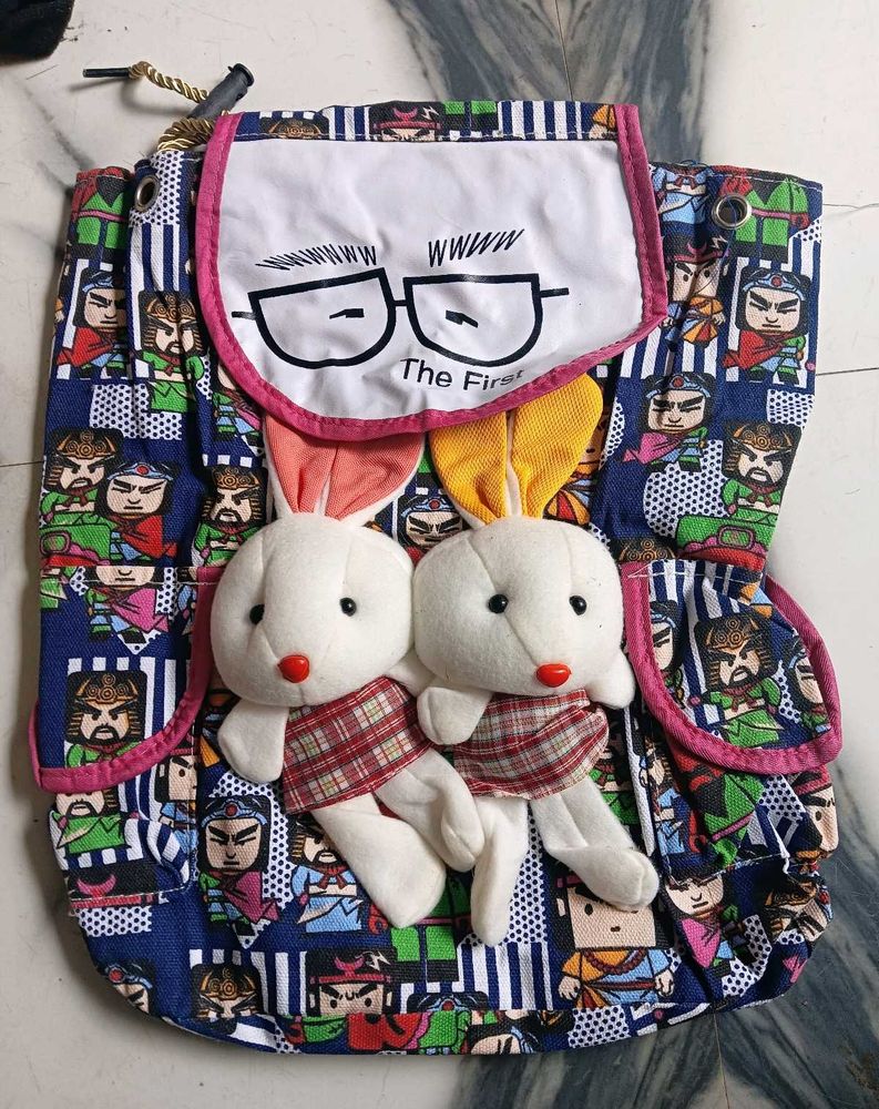 kids Cute Bunny &amp; Print Backpack