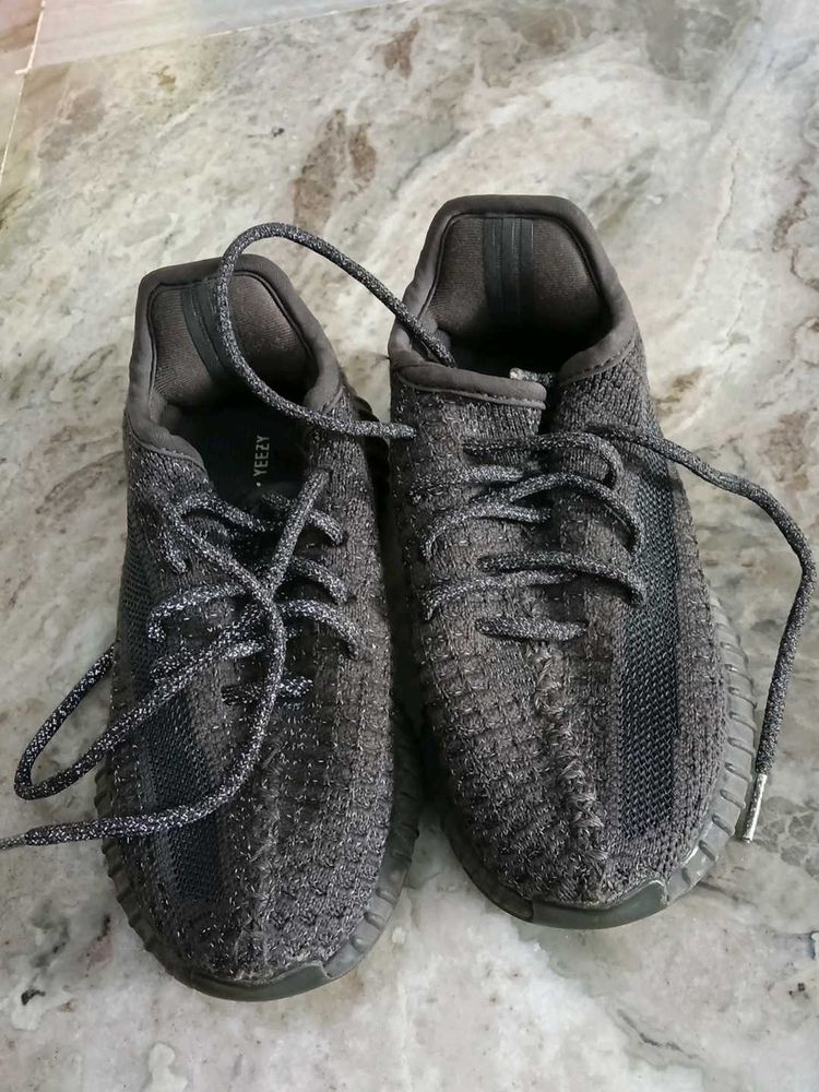 reflective Grey Adidas Yeezy Sneakers