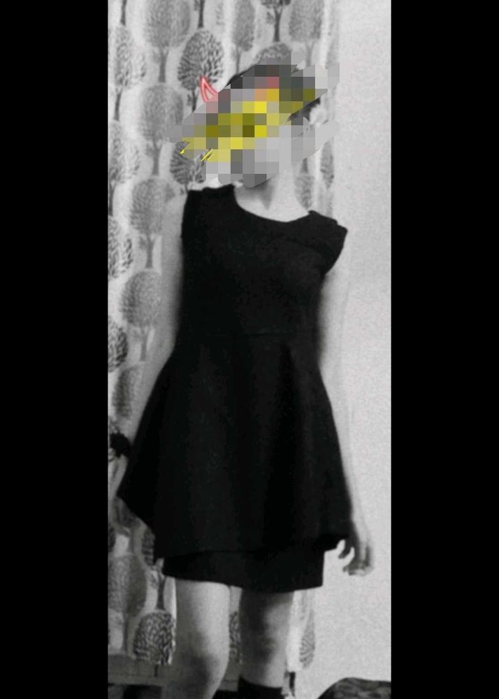 Black Mini Party Dress For Winters