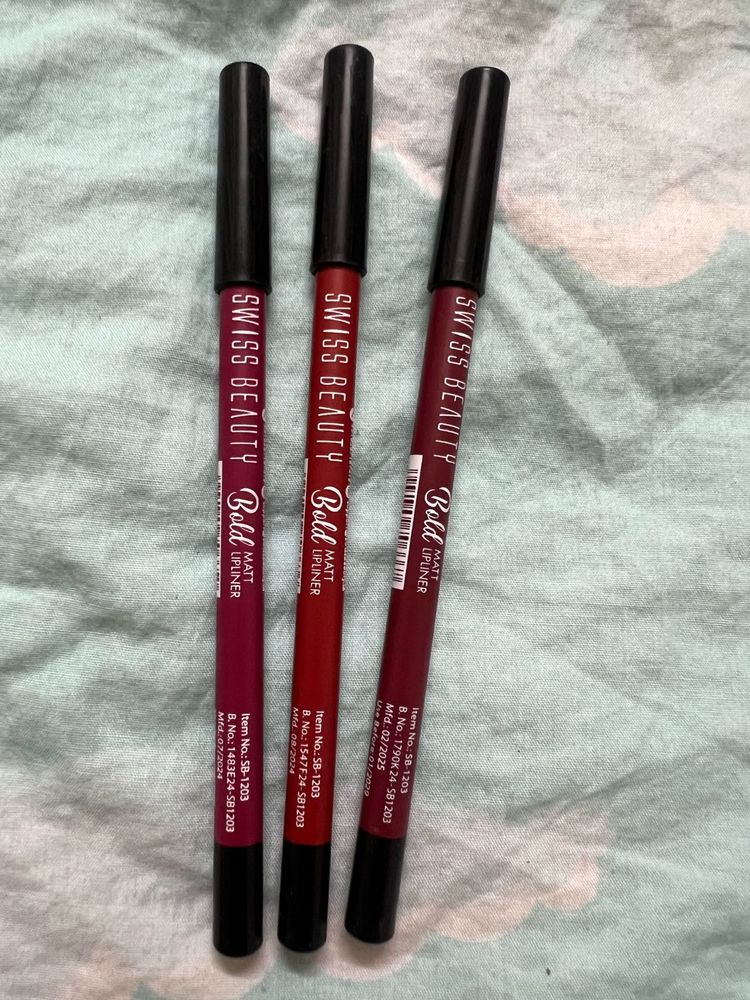 Swiss Beauty Bold Matte Lip Liners - Set of 3
