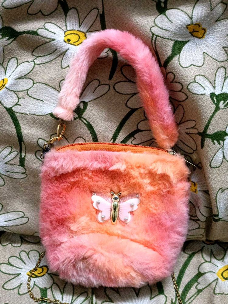 Fuzzy Butterfly Mini Bag
