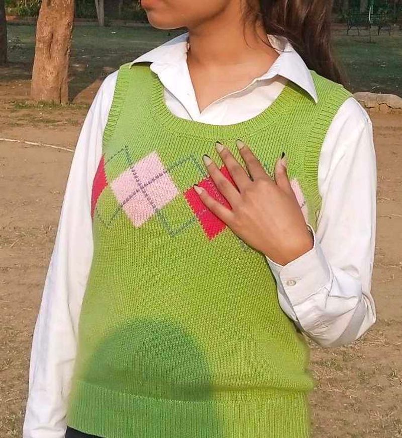 Vibrant Argyle Knit Sweater Vest