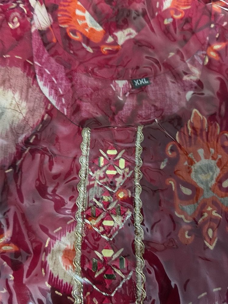Elegant Red Printed Kurta