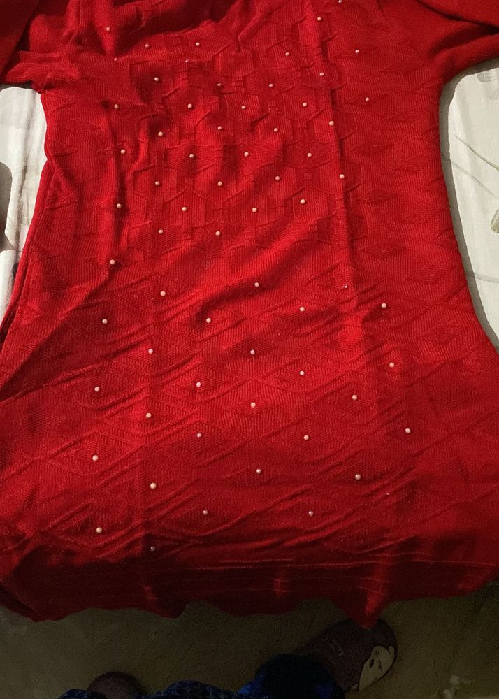 Wooden Red Kurti