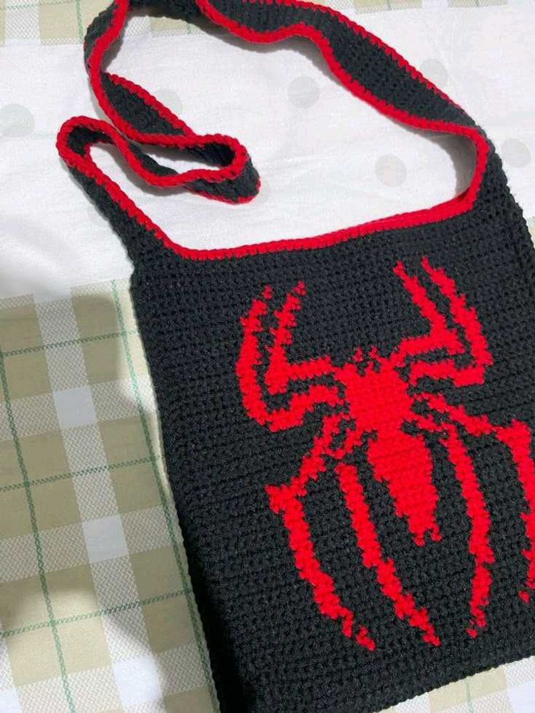 Crocheted Spider-Man Sling Bag