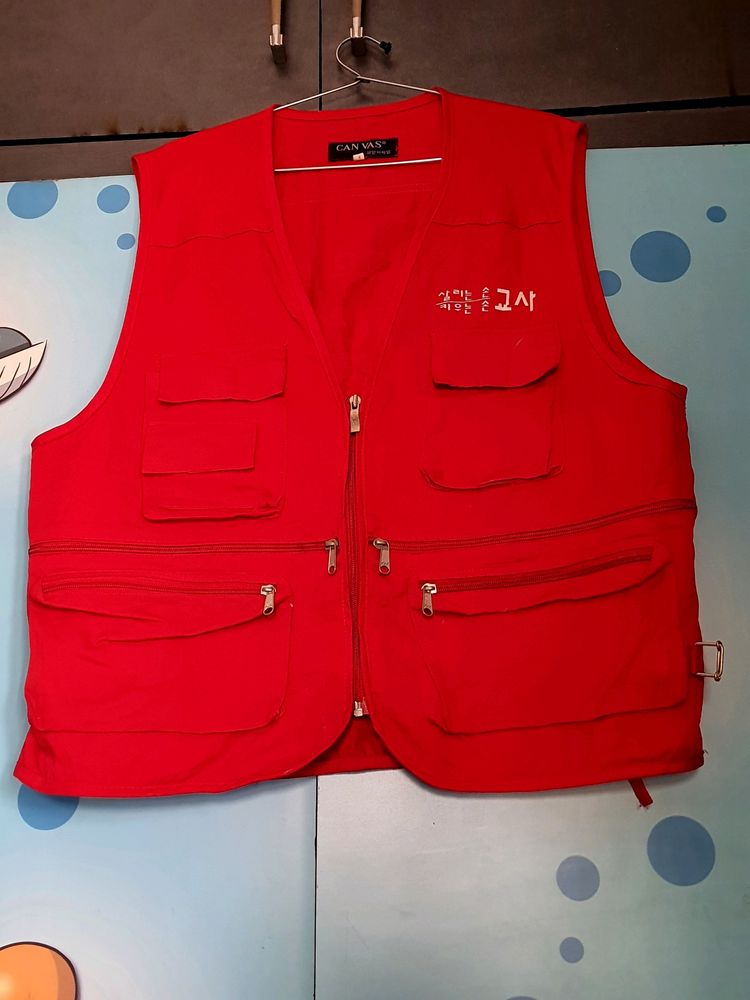 Bright Red Utility Vest