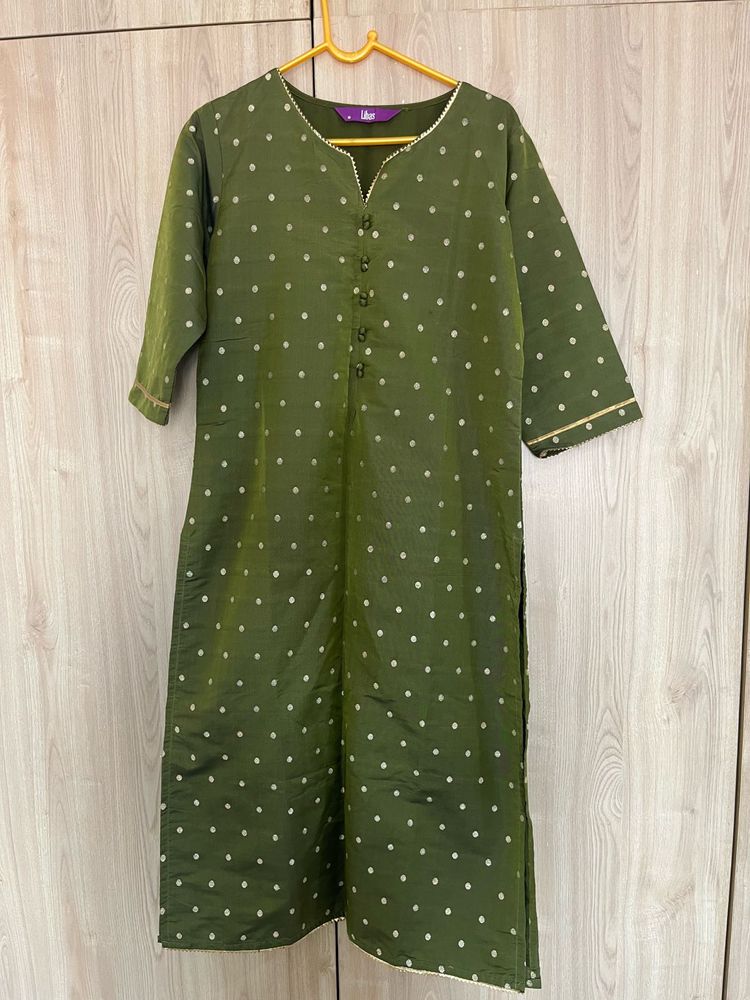 Libas Silk Green Ethnic Kurta