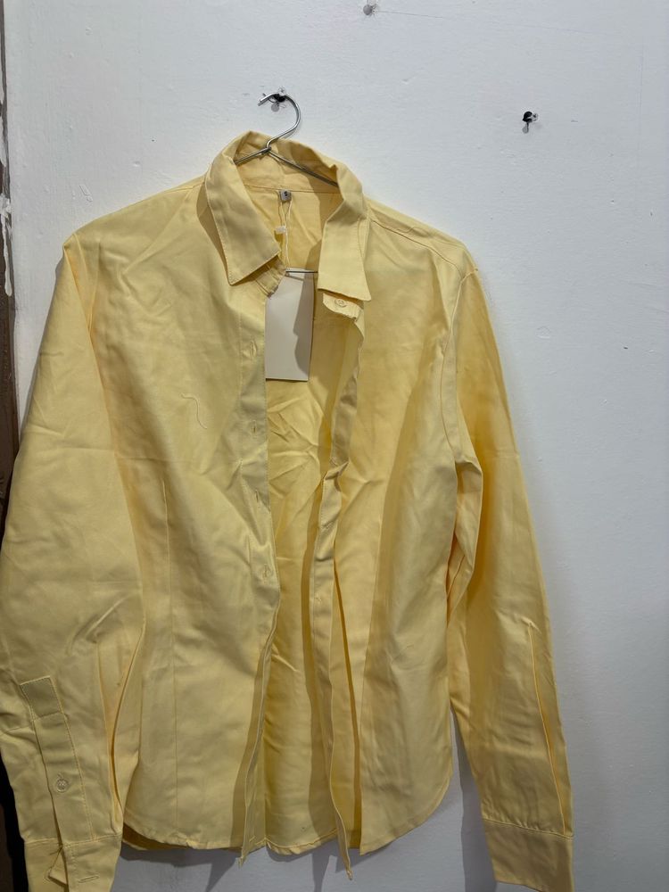 Classic Yellow Button-Up Shirt