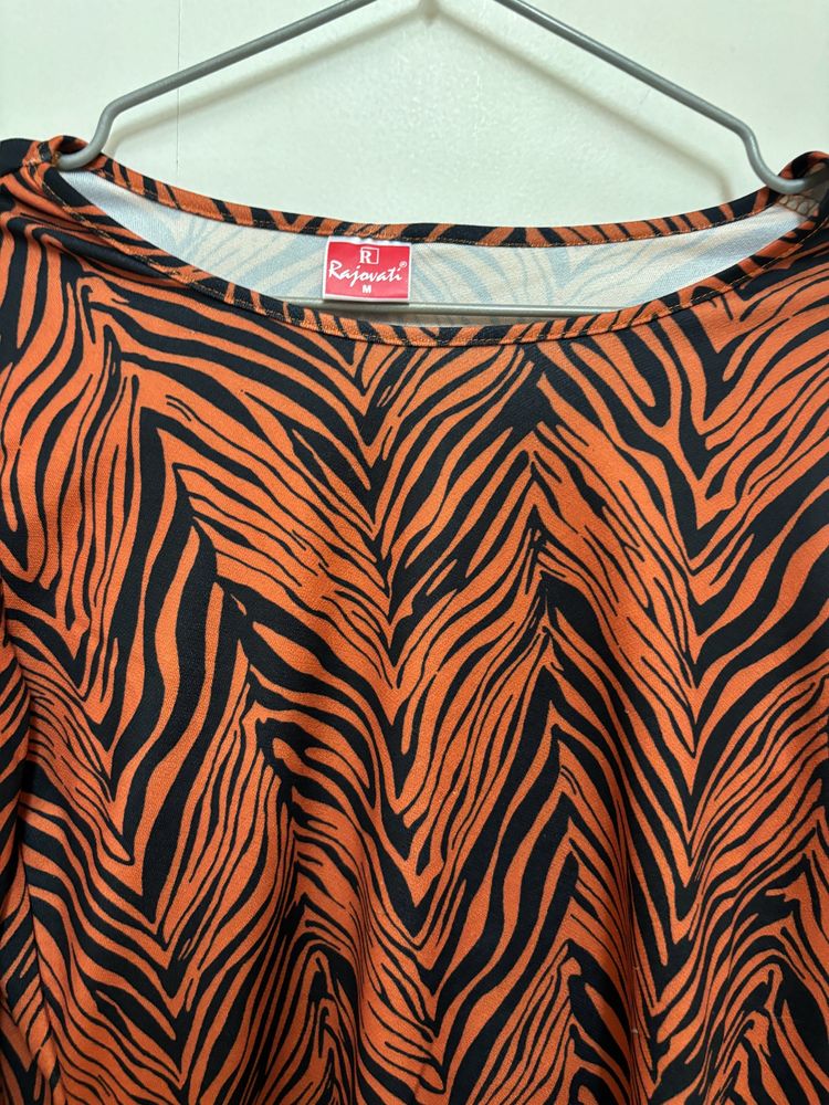 Animal Print Full Sleeves Top