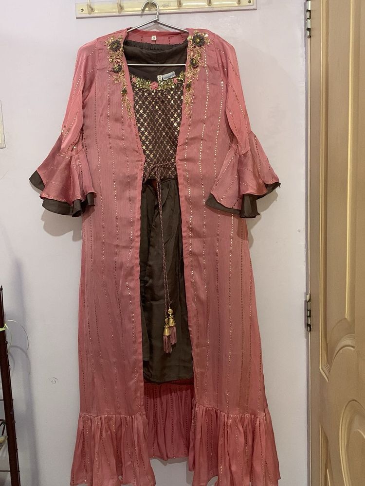 Elegant Pink Kurta Set with Jacket