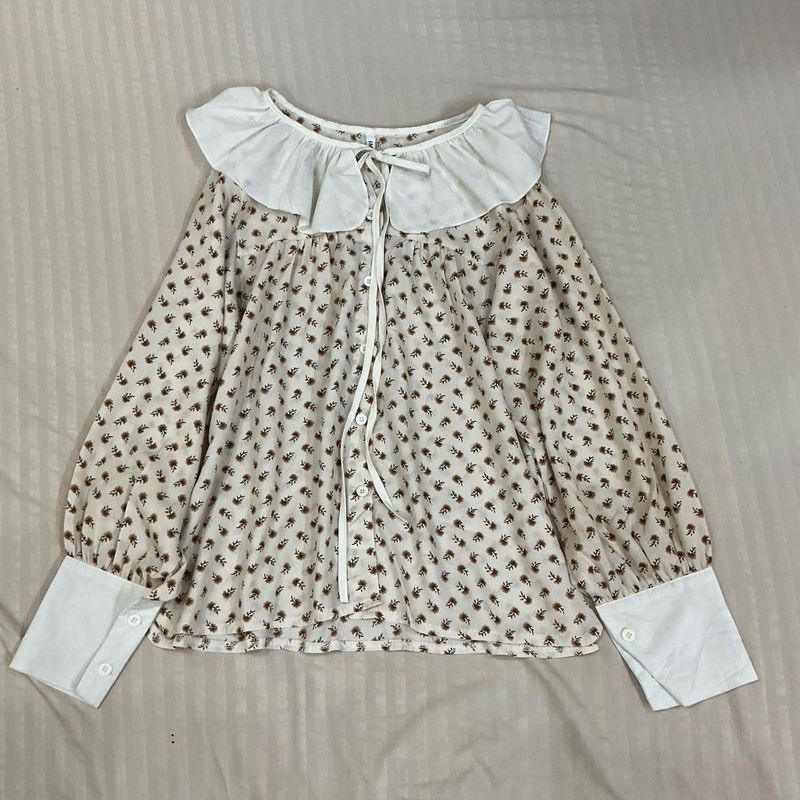 Vintage Floral Puff Sleeve Blouse