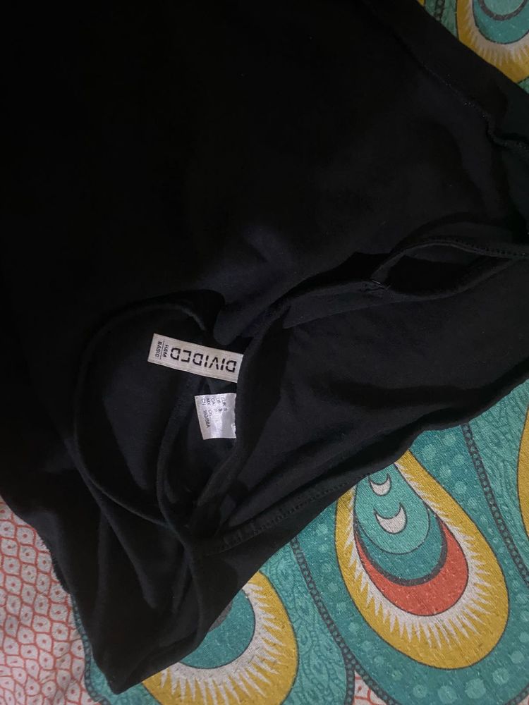 Black Divided slip dress