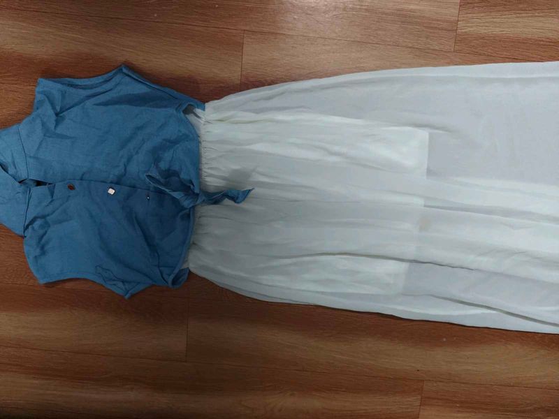 Blue &amp; White Maxi Dress