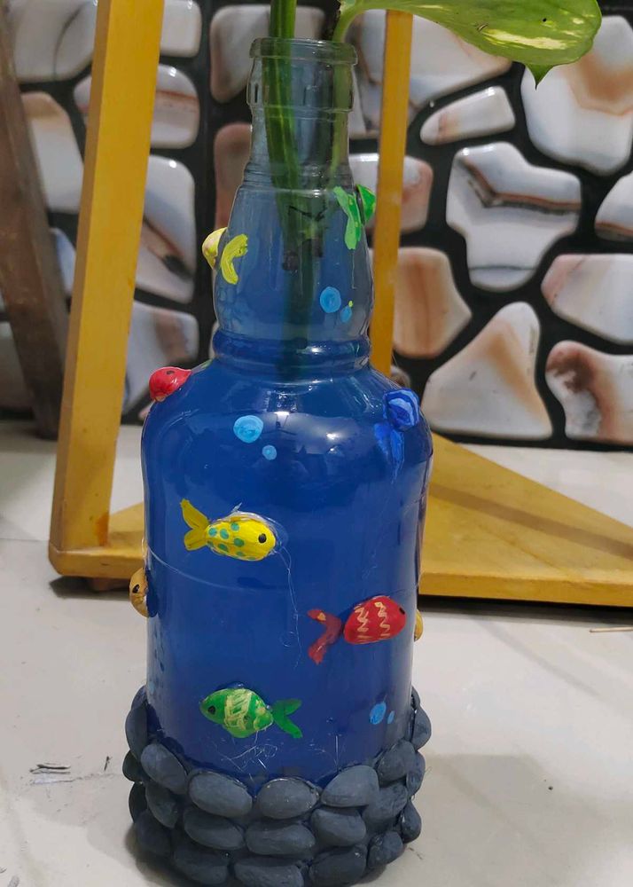 Hand-painted Fish Bottle Vase