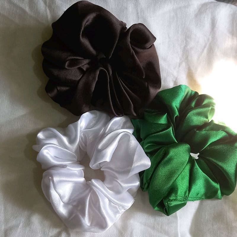 three satin scrunchies  combo Krishmis Offer